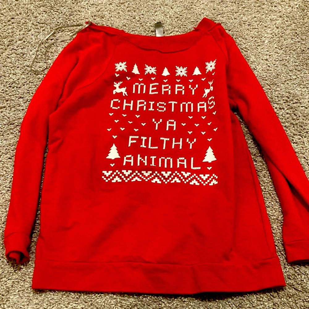 Red long sleeve Christmas sweater